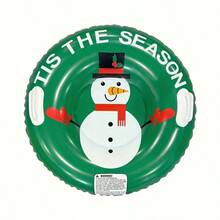 1pc Thick PVC Inflatable Snow Tube, Anti-Tipping, Outdoor Adult Thick Snow Tube, Cold-Resistant Snow Tube Mat, Green Snowman Snow Tube - Christmas Gift - Multicolor - View 8