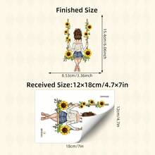 BRUP 1 张可爱雏菊墙贴，白色花瓣，向日葵，绿叶和花卉图案，可移除，即撕即贴，适用于儿童房和婴儿房装饰，充满奇思妙想的春季主题艺术 - 彩色 - 查看 14