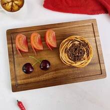 相思木砧板，切菜板，木质砧板，厨房切菜板，适用于肉类、奶酪、面包、蔬菜和水果，带导流槽的厨房用具，完美的厨师节日礼物，多功能厨房工具，食物托盘，优雅设计，耐用厨房配件，厨房用品