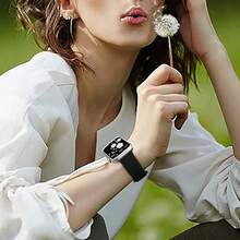 Omen's And Men's I Fashion Dandelion And Cat Laser Carved Monochrome Silicone Watch Bring A 38mm 40mm 41mm 45mm 44mm 42mm 49mm Belt, Soft And Comfortable Breathable Wristband Replacement Strap, With Ultra Series 9/SE/8/7/6/5/4/3/2/1 Bracelet Accessories - Smoke Purple - View 5