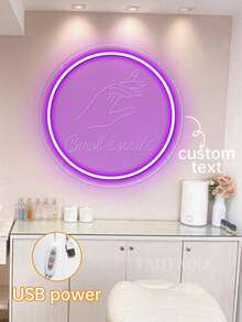 Customized Neon Sign For Nail Salon, Personalized Nail Art Neon Sign Designed Specifically For Nail Salons, USB-Powered LED Nail Art Wall Decor Sign. - The Perfect Choice For Personalized Gifts And Beauty Studio Decor! - Multicolor - View 6