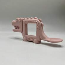 Cartoon Baby Silicone Funny Teether, Chewing Toy, Pacifier, Anti-Bite Tool, Teething Massager, Chewable Spoon - Pink (crocodile) - View 8