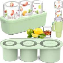 Bandeja para Cubitos de Hielo Compatible con  Cup 2025,Moldes de Silicona para Cubitos de Hielo con Tapa para Hacer 3 Cubos de Hielocilíndricos Huecos, Bebida de Hielo, Zumo, Whisky, Cóctel. - 4 - Ver 1