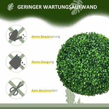 HOMCOM Set Of 2 Artificial Plant Balls With Protective Cover For Indoor And Outdoor Use, Green - 1 - 查看 2