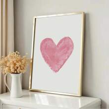 1 pieza/Set Sobre con corazones rosas Ilustración de arte de pared en acuarela, Decoración de póster del Día de San Valentín, Ilustración de amor romántico, Decoración del hogar, Póster de corazón rosa en acuarela, Decoración de pared femenina, Impresión artística para dormitorio, Sin marco - Multicolor - Ver 2