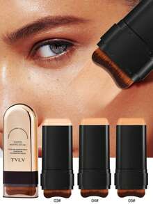 New Gold-Plated Foundation Stick - Waterproof, Sweat-Proof, Matte Effect, Foldable Double-Head Design, Equipped With Paste-Shaped Brush Head, Suitable For Daily Commuting, Dating, Stage Performance, Photography And Travel - Cream Color Is Also An Excellent Choice For Easter Gifts - 9830 - Xem 1