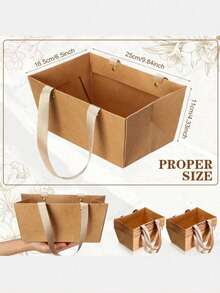 Bulk Kraft Basket, Empty Kraft Gift Basket With Handle,Gift Wrapping, Wedding, Party, Christmas, Valentine's Day - Multicolor - View 3