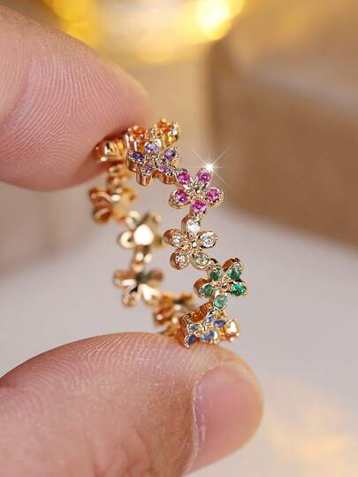 Vanel 1pc Fashionable & Elegant Floral Design - Vintage Boho Style Ring, Suitable For Daily Wear And Parties, Luxury Jewelry For Women, Everyday Jewelry | Vintage Boho Ring | Fine Craftsmanship