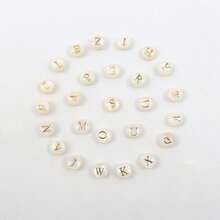 1pc Vintage Round Letter & Bow Pendant Faux Pearl Beaded Bracelet For Women - White - View 4