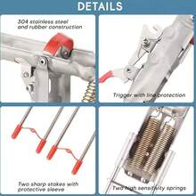 Automatic Stainless Steel Double Spring Folding Fishing Rod Holder, Upgraded Version With High Sensitivity Double Spring, Spring-Loaded Fishing Rod Holder With Lifting Function, Suitable For Ground Support - Multicolor - View 7