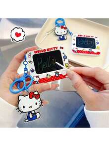 Llavero con tablero de dibujo de Hello Kitty de Sanrio - Llavero oficial con diseño de graffiti de dibujos animados, con tablero de mensajes borrable con revestimiento especial (escribible y lavable), material duradero de PVC ABS y cierre de langosta , accesorio creativo DIY para bolsos, llaves, teléfonos, mercancía de personaje Kawaii, regalo perfecto para fans de Sanrio y adolescentes - Multicolor - Ver 2