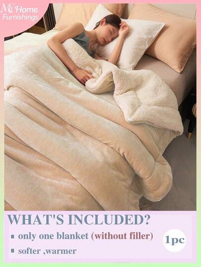1 件奶白色毛绒羊毛毯，柔软蓬松，多种颜色可选，简约时尚的家居装饰，适合卧室、宿舍、沙发、办公室午睡，是情人节礼物的完美选择，可水洗