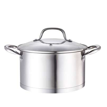  KAISA HOFF 1pc Stainless Steel Composite Bottom Soup Pot, 18cm/20cm, Multi-Purpose Durable Double-Ear Casserole Pot, Suitable For Making Pasta, Porridge, Soup, Noodles, Applicable For Restaurant, Home Kitchen, Camping, Thanksgiving, Christmas Cooking