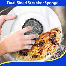 3/6 Pack Multi-Purpose Scrub Sponges For Kitchen  Non-Scratch Microfiber Sponge Along With Heavy Duty Scouring Power - Effortless Cleaning Of Dishes, Pots And Pans - 淺藍色 - 查看 7