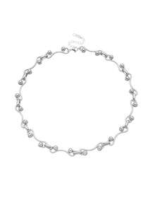 1 conjunto de joias estilosas de aço inoxidável e colar + pulseira, adequado para uso diário, presente