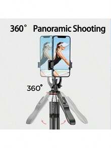 Lenovo H18B Selfie Phone Holder, 1.8m Extended Stainless Steel Telescopic Rod, Stable And Anti-Shake Handle, Multi-Scene Adaptable Portable Design, Black Flagship Dual-Light Model - Black Flagship Dual-light Model - View 2