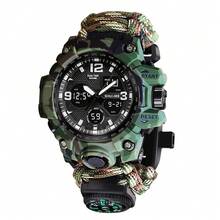 Reloj inteligente multifuncional con tecnología de vanguardia, diseño electrónico táctico, estilo outdoor, brújula, adecuado para deportes al aire libre, entrenamiento militar, resistente al agua y luminoso. - Multicolor - Ver 8