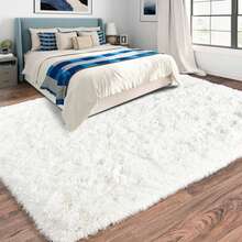 Area Rugs For Living Room, Large Fluffy Cream White Rug For Bedroom, Soft Shag Shaggy Fuzzy Carpets For Boys And Girls Dorm Room Home Decor - Kem Trắng - Xem 8