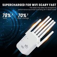 Amplificador WiFi 6 de doble banda: alcance de hasta 2743,2 metros, admite hasta 35 dispositivos, cuenta con 6 antenas, es compatible con el protocolo WPA3, tiene un puerto Gigabit Ethernet, es fácil de usar, ofrece 4 modos de funcionamiento, es de color blanco y funciona como amplificador de señal WiFi para redes domésticas y routers inalámbricos, mejorando la señal de la red del hogar. Diseñado con tecnología moderna y fabricado con un proceso robusto y duradero. - Tipo de Enchufe A USA (110-127V) - Ver 5