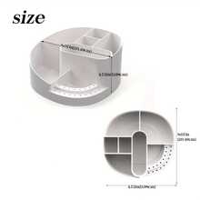 1pc Nail Art Rhinestone Storage Box With 7 Compartments And 18-Hole Nail Drill Bit Holder, Nail Art Desk Organizer (Tools Not Included) - Multicolor - View 5