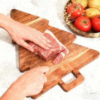 圣诞树砧板、红木平砧板、家用托盘、适合圣诞节的木制砧板和托盘、优雅的桌面装饰、理想的圣诞节、感恩节、情人节、万圣节礼物、派对餐桌装饰、时尚厨房配件、厨房爱好者的必备品