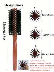 尼龙卷发棒美发沙龙造型滚筒刷家用圆筒梳女士发刷拉直卷发两用 - 彩色 - 查看 8
