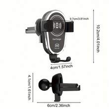 无线车载手机支架，一键释放，快速充电，手动夹式出风口安装，兼容 17/16/15/14/13/12/11/Pro/Max 及更新机型，支持无线充电，带 USB 接口，男女通用，附带 2 个车载挂钩