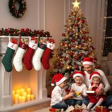 Christmas Stockings Personalized Custom Initials 18 Inches Knitted Christmas Stockings With Letter Fireplace Hanging Monogram Xmas Stockings For Family Holiday Party Decoration White And Red A - WhiteandRed - View 7