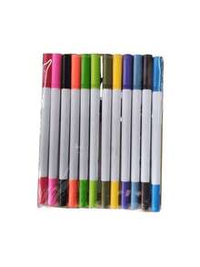 12色双头哑光美甲涂鸦笔+软毛笔头，可用于绘制3D抽象线条、精细细节、花叶图案等。 - 彩色 - 查看 9