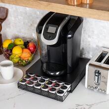HAWT Single Serve Coffee Pod Drawer 36 Pod Capacity Countertop Organizer Metal 12.75" L X 13" W X 3" H Black - Black - View 6