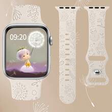 Omen's And Men's I Fashion Dandelion And Cat Laser Carved Monochrome Silicone Watch Bring A 38mm 40mm 41mm 45mm 44mm 42mm 49mm Belt, Soft And Comfortable Breathable Wristband Replacement Strap, With Ultra Series 9/SE/8/7/6/5/4/3/2/1 Bracelet Accessories - Smoke Purple - View 8