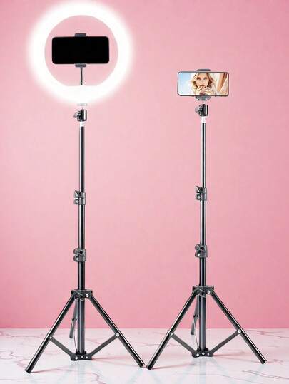 8-tums justerbar höjdringlampa, 63-tums stativ - USB-driven svart LED-ringlampa för videoinspelning, fotografering, livestreaming, vloggning och smink - inomhusbruk, inomhusbelysning | Justerbart höjdstativ | Robust och hållbar, ringlampa lämplig för fotografering, videoinspelning, livestreaming, zoommöten, vloggning, med stativ fotografering, videoinspelning, livestreaming, rumsmöte, vloggning, selfie-lampa, telefonlampa, ringlampa med stativ