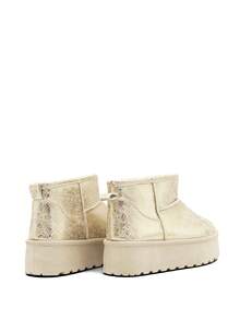 REVREAL Women's Thick Sole Ankle Boots – Comfortable Slip-On Style - Gold - View 3