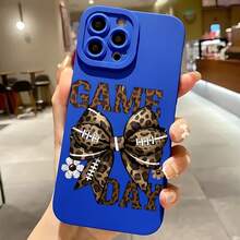 2026 nueva funda de teléfono mate, funda de teléfono con diseño de estampado de leopardo y lazo de fútbol para  17 15 Pro Max  17 14  17 13  Galaxy S23 S22 S21 protector de teléfono funda de pareja regalo para él y ella regalo de vacaciones - Azul Klein - Ver 7