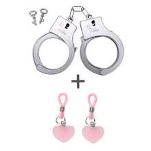 Realistic Silver Plastic Handcuffs - Realistic Costume Accessory Without Batteries, Suitable For Halloween Parties, Events And Role-Playing - Lightweight And Easy To Use