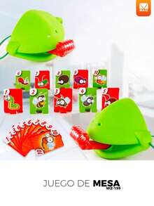 Juego Mesa Rana Camaleon Lengua Atrapa Cartas Insectos - Verde - Ver 2
