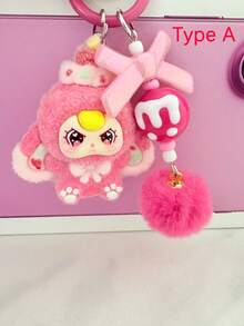 Cute Cartoon Animal Backpack Pendant - Flocked Resin DIY Phone Charm With Fluffy Ears And Vivid Face, Pink And Multi-Color Options, Durable Resin Material Suitable For Backpacks, Keys, Gifts For Women And Teens (Birthday, Valentine's Day) - Single Pendant Accessory, Backpack Decor, Playful Design, Charming Pendant, Decorative Keychain, Teen Accessory, Sentimental Gift, Kawaii Enthusiast, Bag Charm, Retractable Strap, Kawaii Fan - Multicolor - View 16