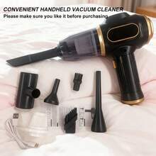 [Aspiradora de mano de alta potencia] Aspiradora de mano inalámbrica Belibuy de 2000 mAh de alta potencia: adecuada tanto para uso doméstico como en automóvil, recargable por USB, núcleo de filtro reutilizable, incluye herramientas para espacios, múltiples accesorios (cepillo de limpieza)