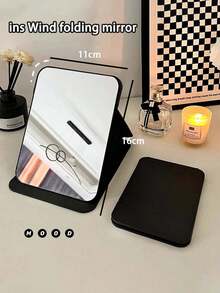 1pc Folding Makeup Mirror, Portable Handheld Makeup Mirror, Simple Vanity Mirror For Dorm And Desktop, Foldable,Makeup,Cheap,Room Decor,Vanity,Travel,Bedroom,Makeup Accessories,Mirror,Vanity Mirror,Mini Mirror,Compact Mirror,Mirror Small,Hand Mirror,Cheap,Stocking Stuffers,Makeup,Makeup Tools,Cheap Stuff,Gifts,Gifts For Women,Christmas Gifts,Giveaways,Travel,Cheap Stuff,Travel Essential - Multicolor - View 16