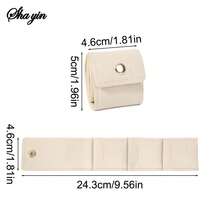 1pc Jewelry Organizer Pouch, Mini Foldable Snap Closure Pocket Bag, Minimalist Portable Compartment Jewelry Bag, Ring Holder, Earring Travel Case, Multi-Functional Storage - Multicolor - View 3