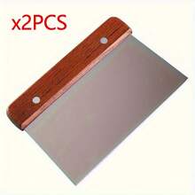 1/2pcs Multifunctional Stainless Steel Kitchen Scraper - Dough Cutters, Vegetable Cutters, And Food Safety Metal Kitchen Tools