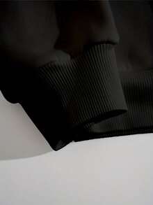 MenInspired Text Print Sweater Ciao Bella Italia Lettering Loose Fit Casual Pullover Pink Golden Lettering Machine Washable Round Neck Sweater For Culture Fans Relaxed Fit With Flag Colors Green White Red Stylish Comfortable For Casual Attire Phrase Design Soft Fabric No Buttons Or Zippers Suitable For Layering Or Standalone Use - Black - View 5