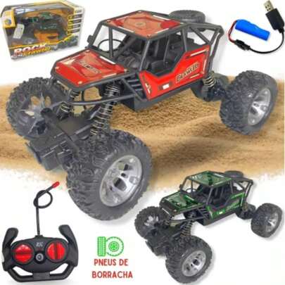 Brinquedo Carrinho Rock Crawler Off Road Recarregável de Controle Remoto