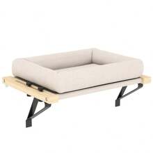 PawHut Cat House With Sill And Radiator Mount, Cushion, Wooden Frame, White