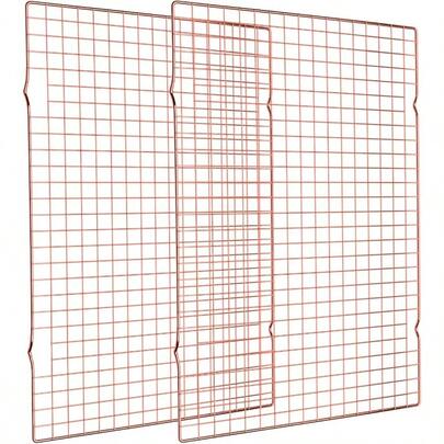 Cooling Rack For Baking 2-Pack 16x10 Inches Baking Rack Thick Wire Cookie Rack For Cooking Roasting Grilling Drying Oven  Fits Half Sheet Pan Silver