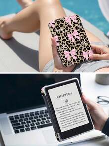 豹纹蝴蝶结扁平保护壳适用于 iPad Air 4/5 10.9 英寸、iPad 7/8/9th 10.2 英寸，内置铅笔槽，适用于三星 Tab S6 10.4 英寸、Tab A7 Lite 8.7 英寸，Ins 风格皮套，返校、情人节、新年礼物 - 彩色 - 查看 9