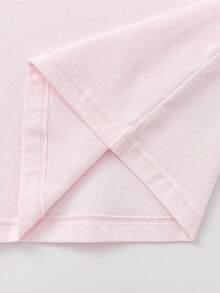 Balabala 2pcs/Set Tween Girls' Spring New Cotton Cartoon Print Raglan Sleeve Top And Pants Pajama Set - Pink - View 6