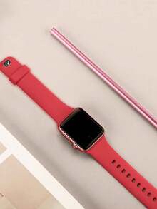 St.Siabe 1件装男女通用时尚运动纯色硅胶表带，兼容 38mm 40mm 41mm 45mm 44mm 42mm 49mm，柔软舒适透气防水腕带，适用于Series SE/8/7/6/5/4/3/2/1 - 紅色 - 查看 3