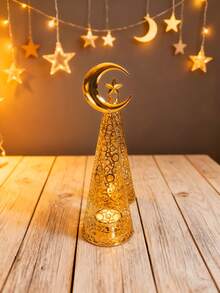 Moon Shaped Candle Holder, Suitable For Tea Lights, Minimalist Design, Luxury Style, Available In Multiple Sizes, Can Be Used As Candlelight Dinner Props, Suitable For Home, Desktop, Office, Holiday And Party Decorations, Also An Excellent Choice For Gifts To Family And Friends, Including Back-To-School Gifts, Souvenirs, Holiday Gifts, Etc. - Multicolor - View 5