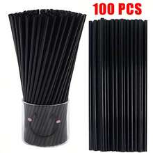 20/50/100/200/300/400pcs Black Flexible Straws, Coffee Stirrers, Beverage Accessories Suitable For Milkshakes, Slushies, Bubble Tea, Pearl Milk Tea, Iced Coffee, Suitable For Bars, Clubs, Restaurants And Home Use, Also Can Be Used As School Supplies - Multicolor - View 15